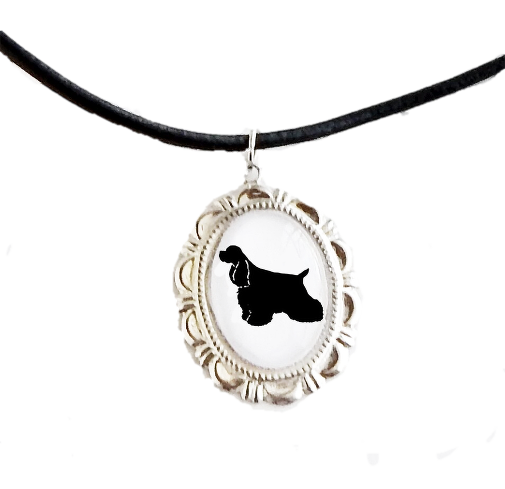 Cocker Spaniel Dog Cameo Necklace Handmade Gifts