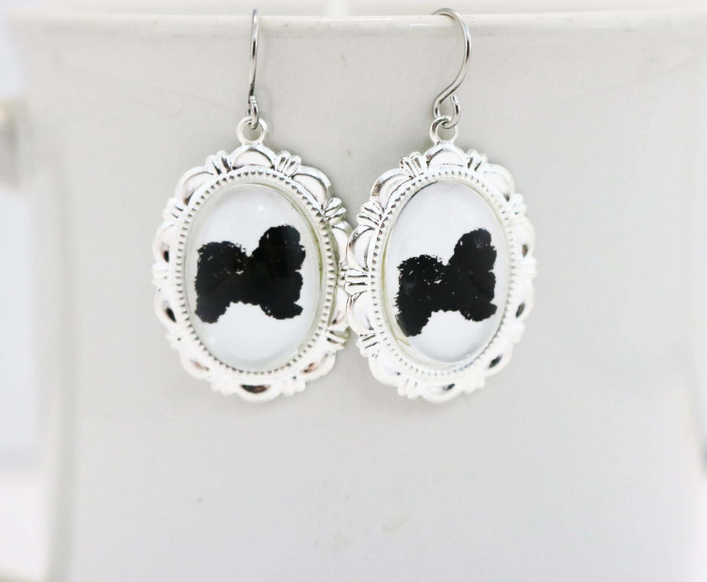 Havanese Dog Earrings Cameo Pierced Handmade Gifts