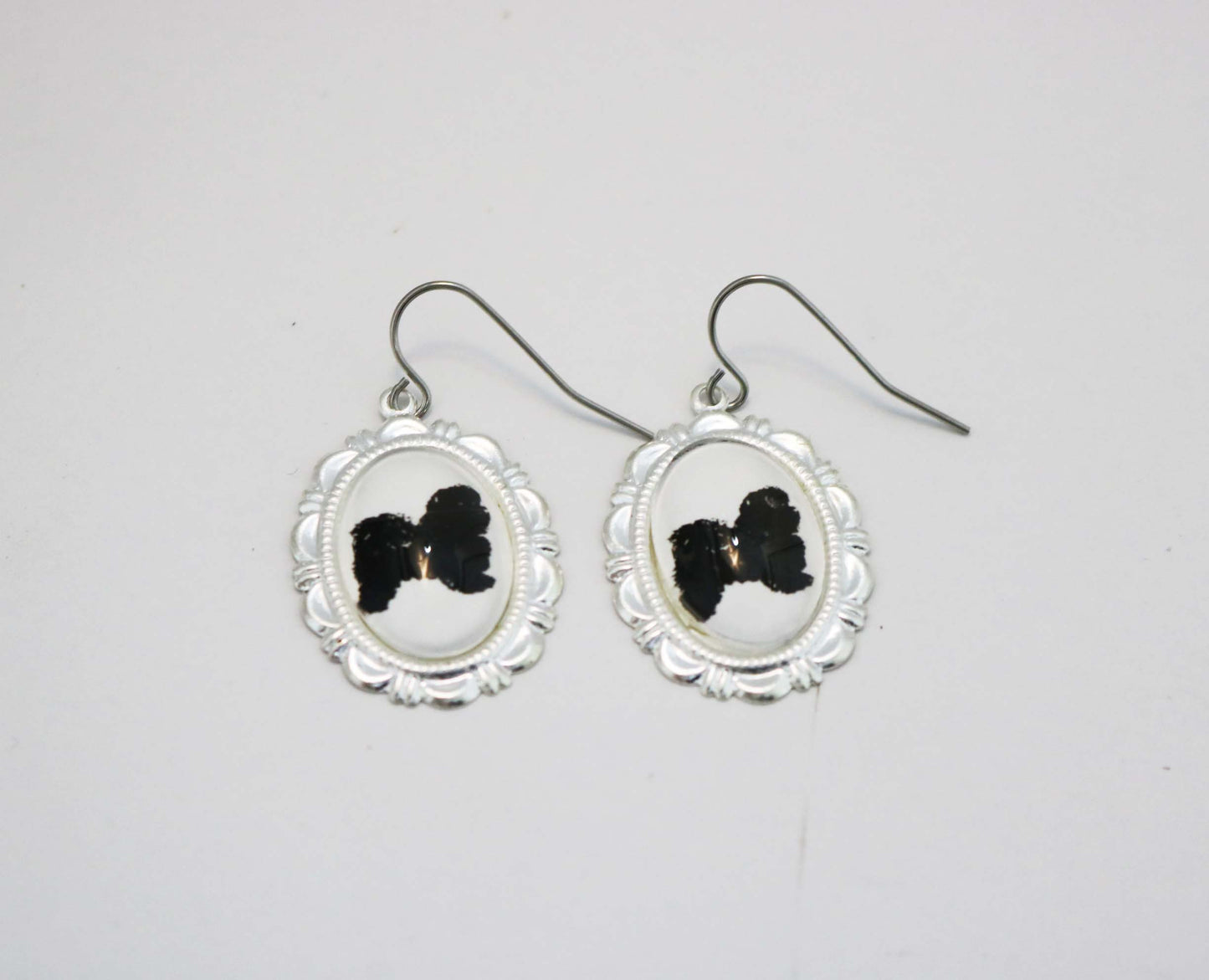 Havanese Dog Earrings Cameo Pierced Handmade Gifts