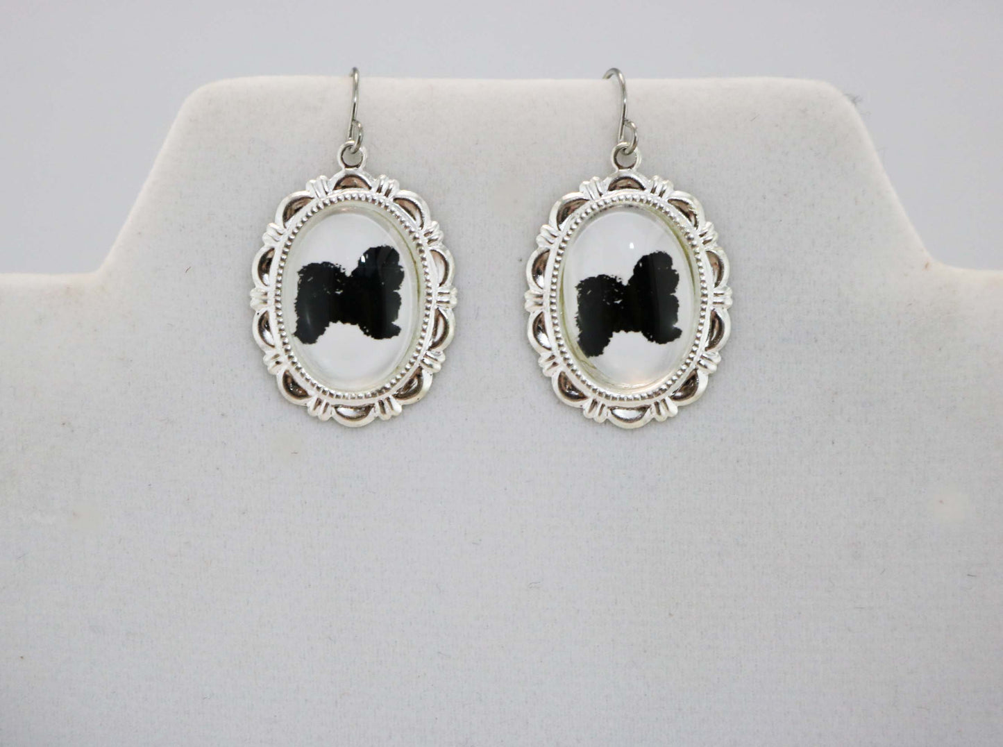 Havanese Dog Earrings Cameo Pierced Handmade Gifts
