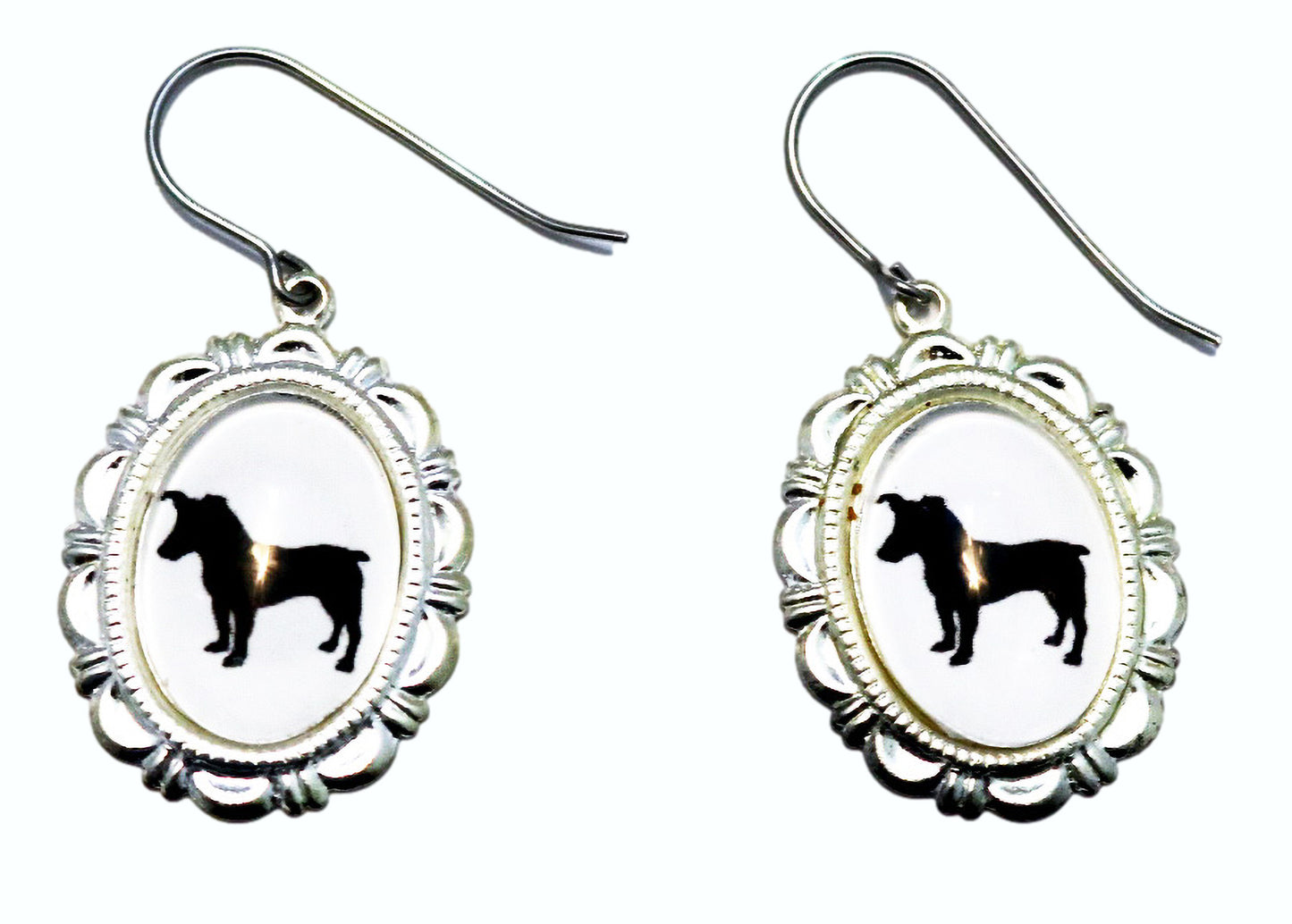 Jack Russell Dog Earrings Cameo Pierced Handmade Gifts