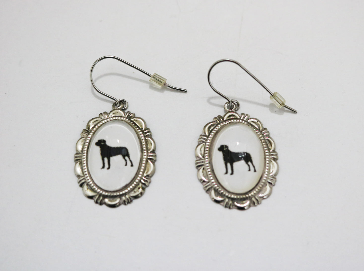 Mastiff Dog Earrings Cameo Pierced Handmade Gifts