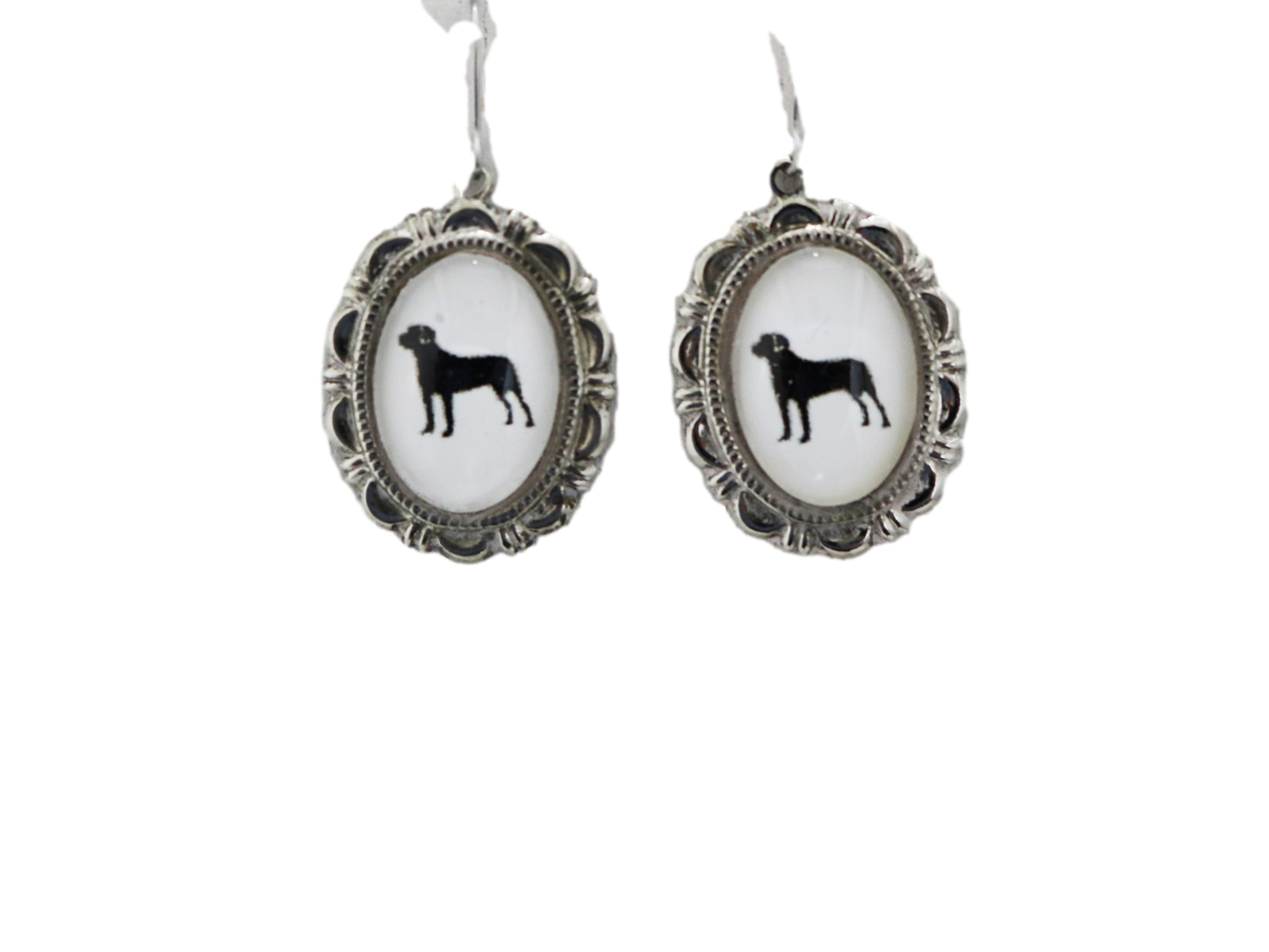 Mastiff Dog Earrings Cameo Pierced Handmade Gifts