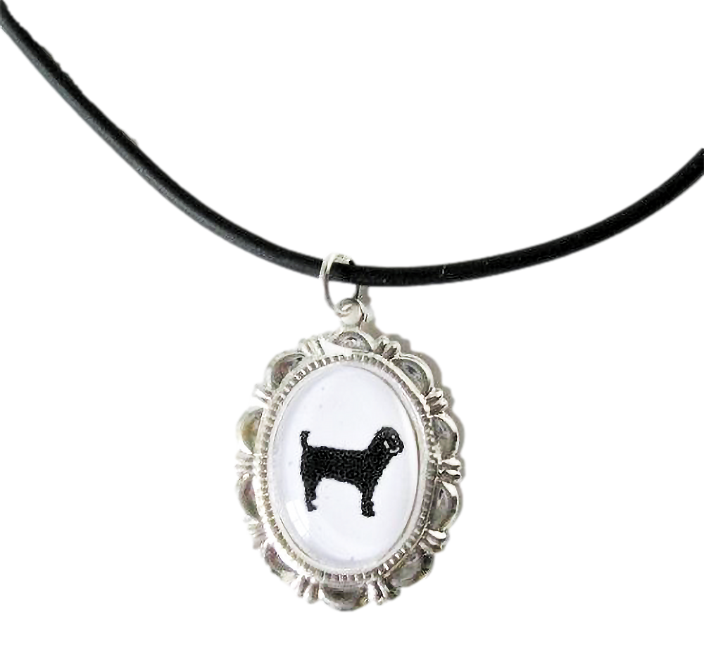 Miniature Poodle Dog Cameo Necklace Handmade Gifts