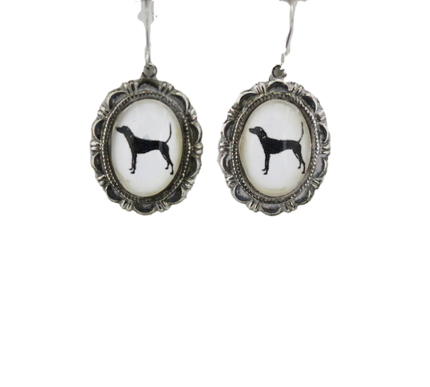 Plott Hound Dog Earrings Cameo Pierced Handmade Gifts