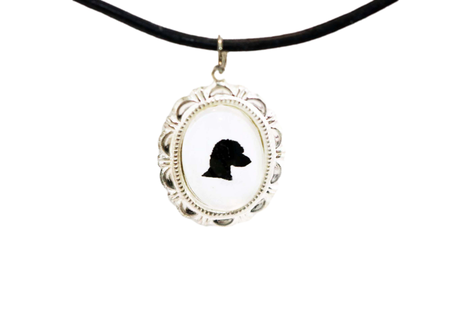 Poodle Head Dog Cameo Necklace Handmade Gifts