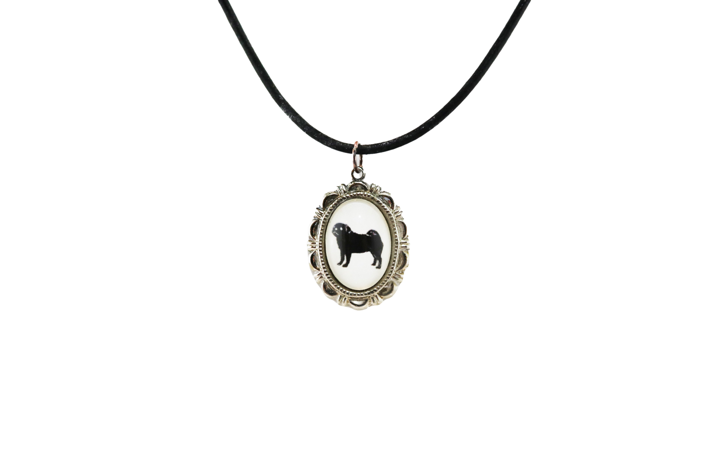 Pug Dog Cameo Necklace Handmade Gifts