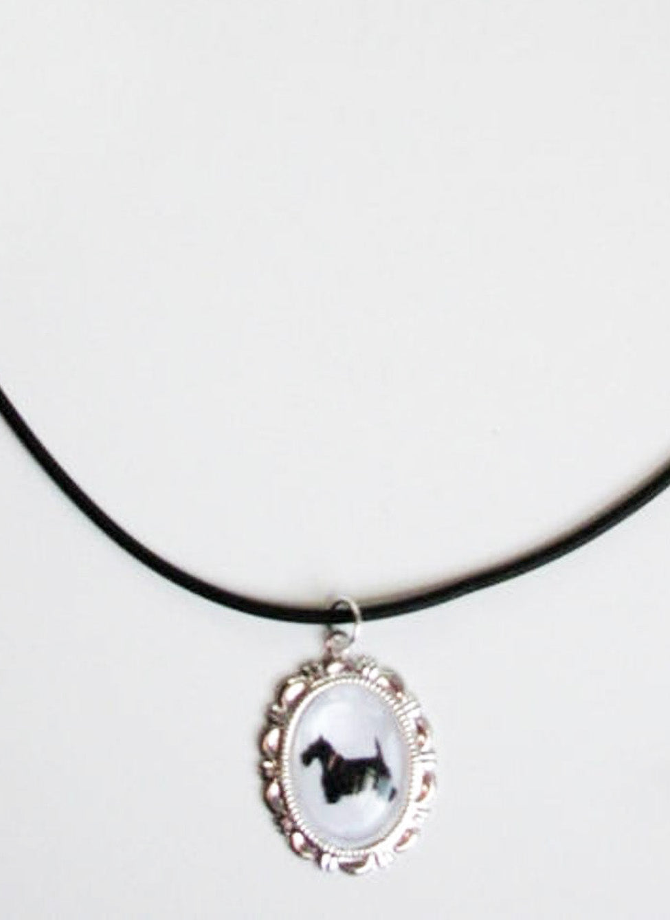 Scottie Dog Cameo Necklace Handmade