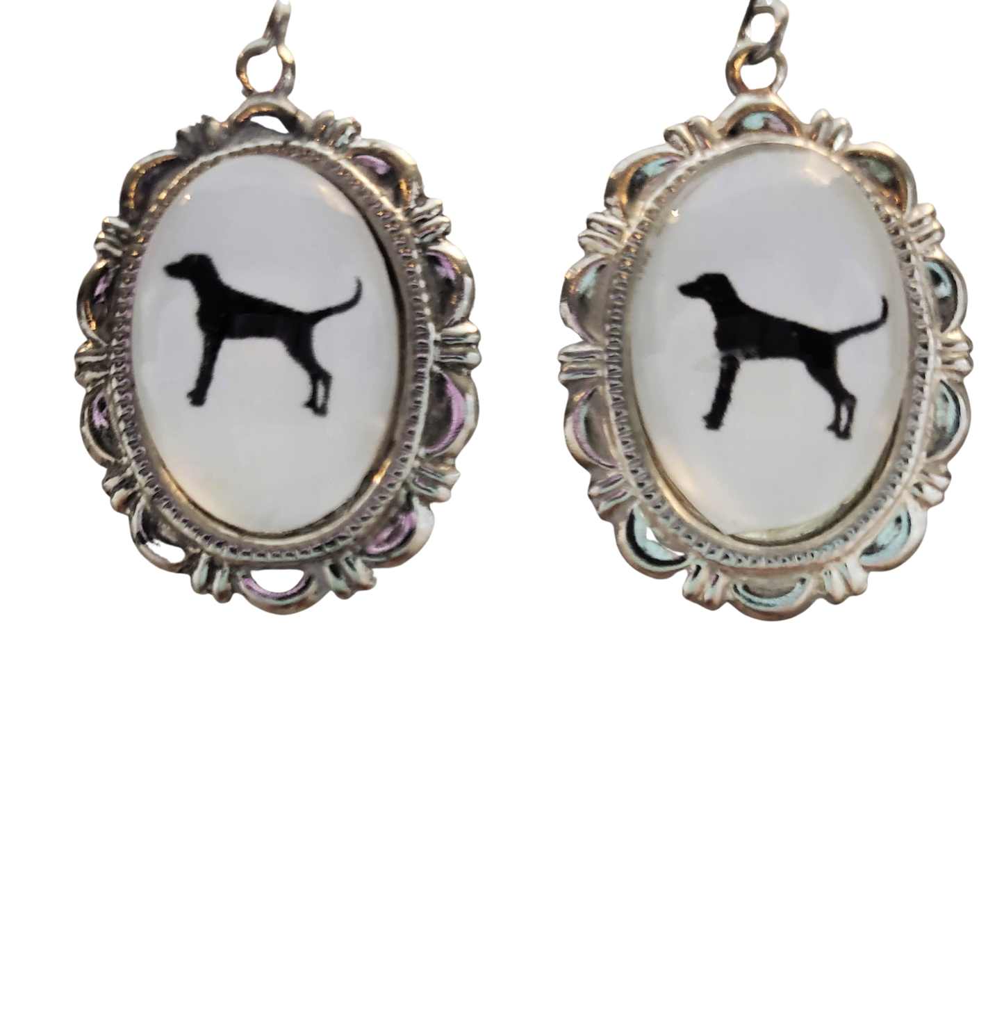 Weimaraner Dog Earrings Cameo Pierced Handmade Gifts