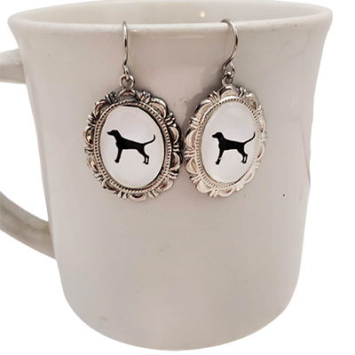 Weimaraner Dog Earrings Cameo Pierced Handmade Gifts