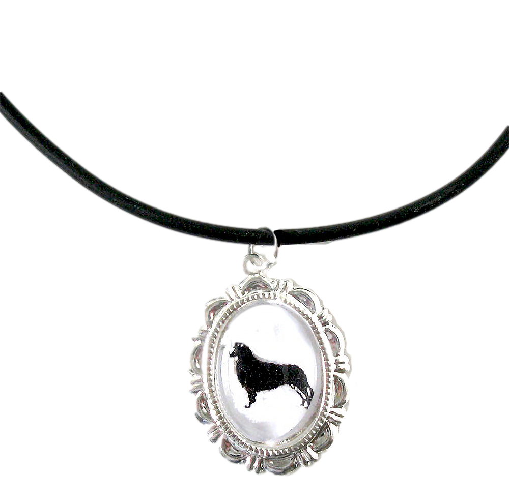 Border Collie Dog Cameo Necklace Handmade Gifts