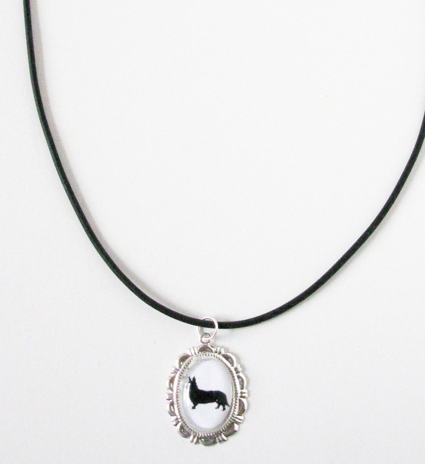 Cardigan Welsh Corgi Dog Cameo Necklace Handmade Gifts