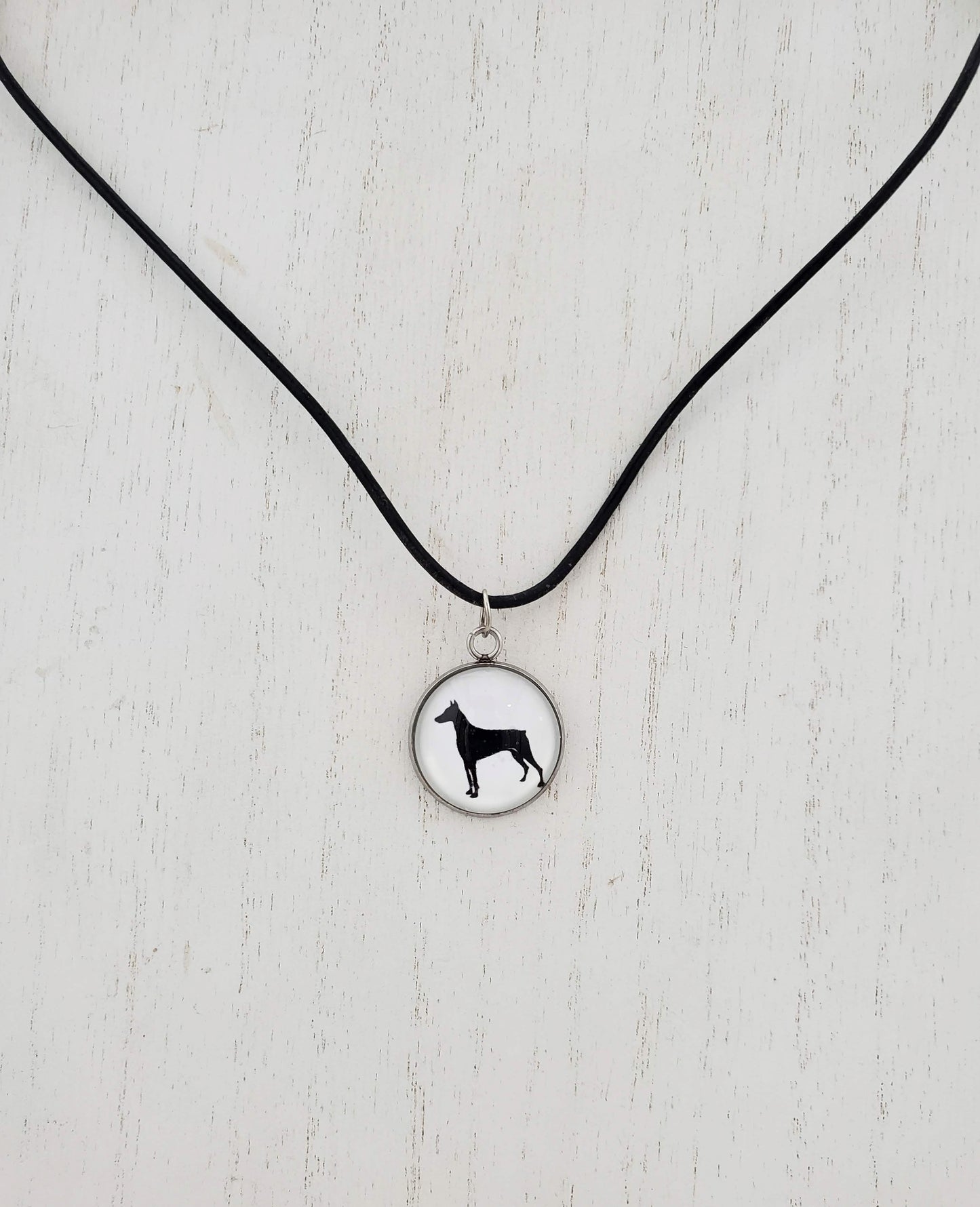 Doberman Pinscher Dog Cameo Necklace Handmade Gifts