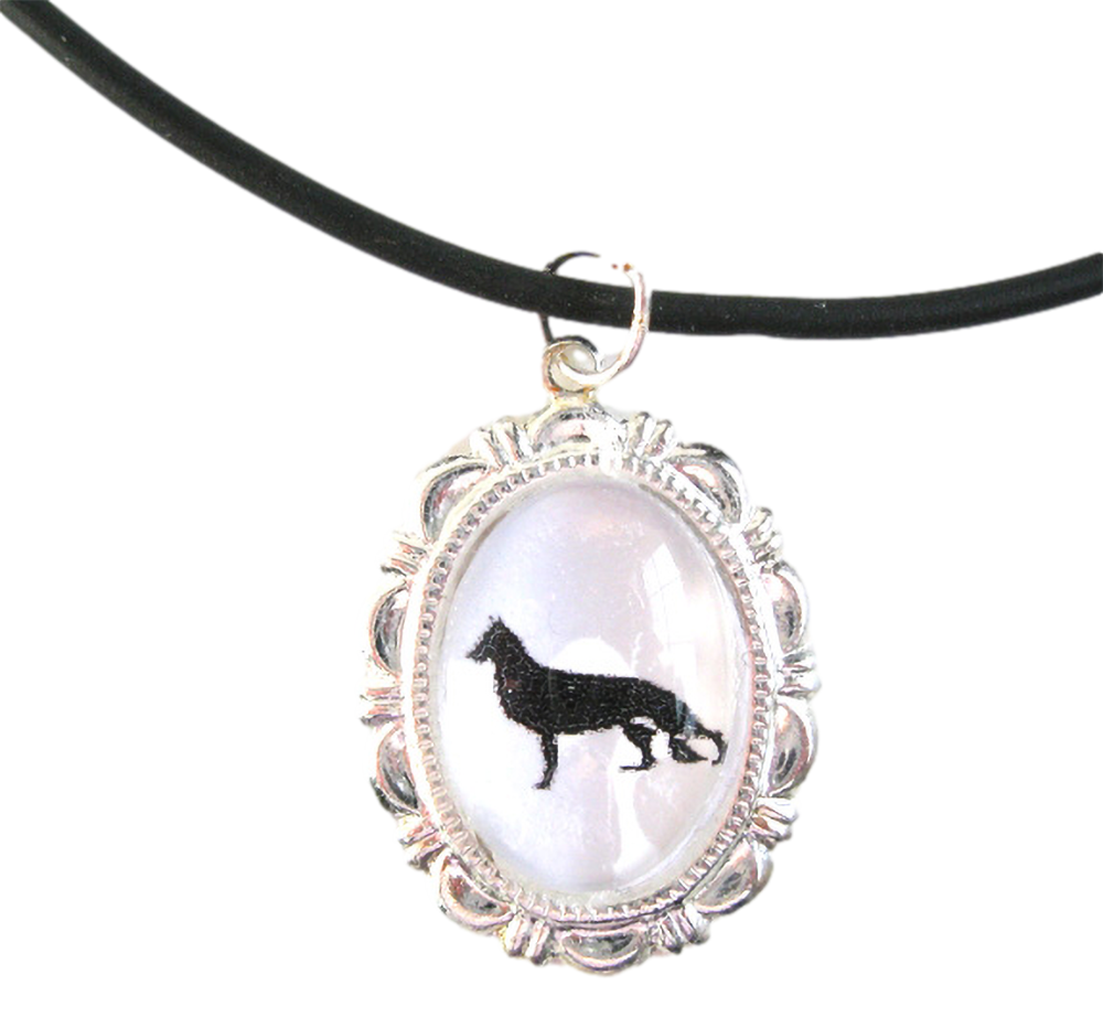 German Shepherd Dog Cameo Necklace Handmade Gifts