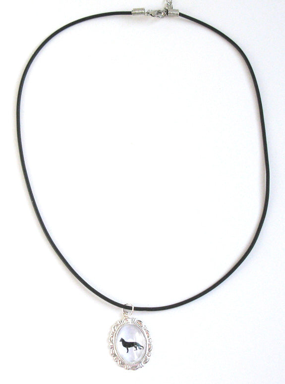 German Shepherd Dog Cameo Necklace Handmade Gifts