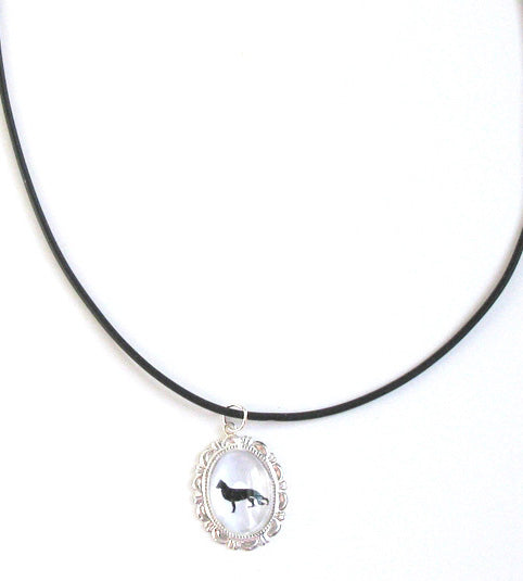 German Shepherd Dog Cameo Necklace Handmade Gifts