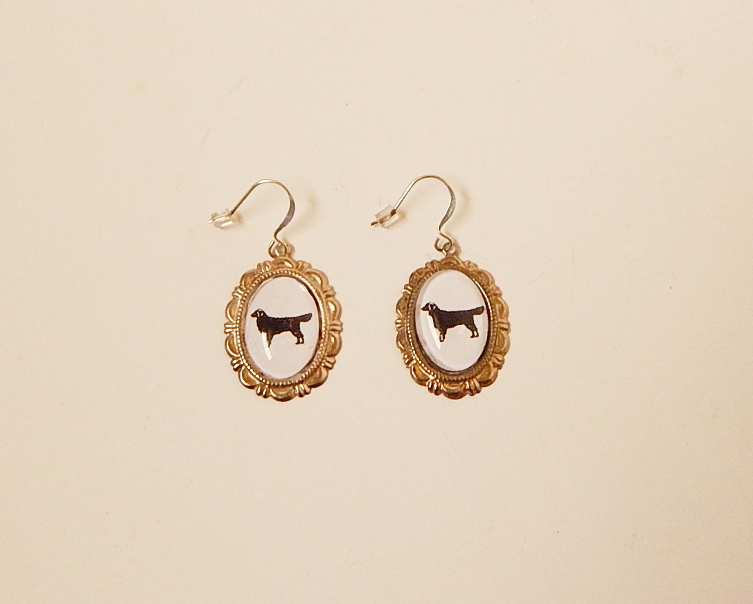 Golden Retriever Dog Earrings Cameo Handmade Gifts