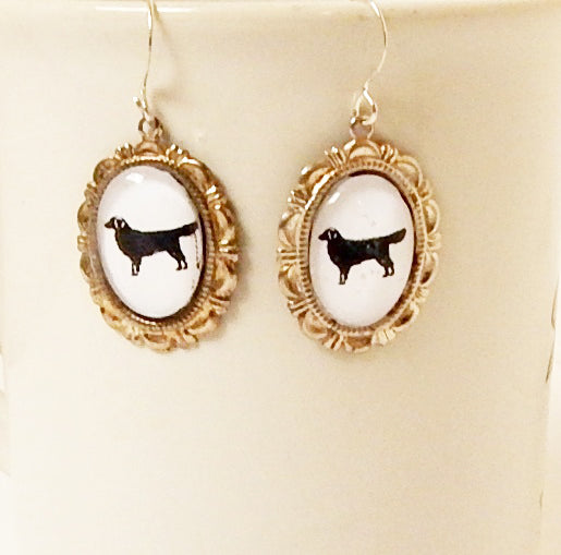 Golden Retriever Dog Earrings Cameo Handmade Gifts