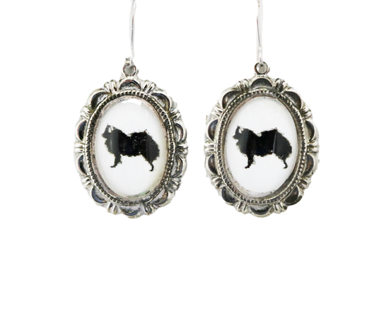American Eskimo Dog Earrings Cameo Pierced Handmade Gifts