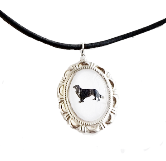 Cavalier King Charles Spaniel Dog Cameo Necklace Handmade Gifts
