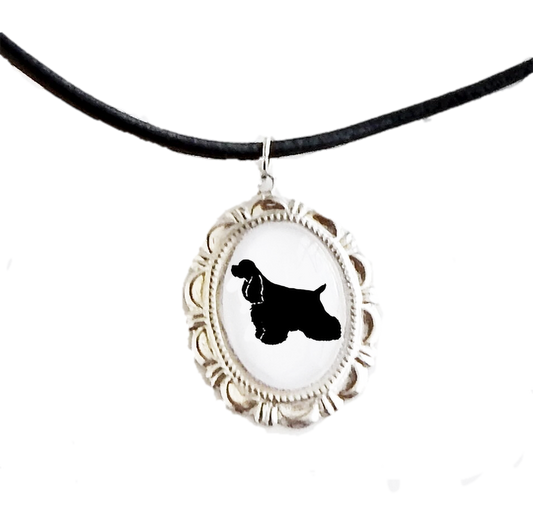 Cocker Spaniel Dog Cameo Necklace Handmade Gifts