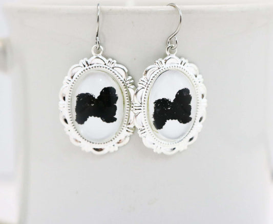 Havanese Dog Earrings Cameo Pierced Handmade Gifts