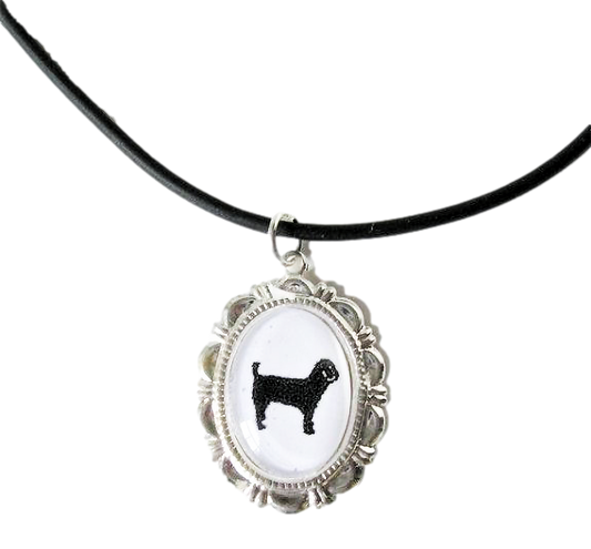 Miniature Poodle Dog Cameo Necklace Handmade Gifts
