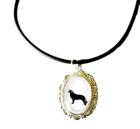 Newfouundland Dog Cameo Necklace Handmade Gifts
