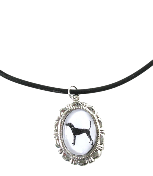 Plott Hound Dog Cameo Necklace Handmade Gifts