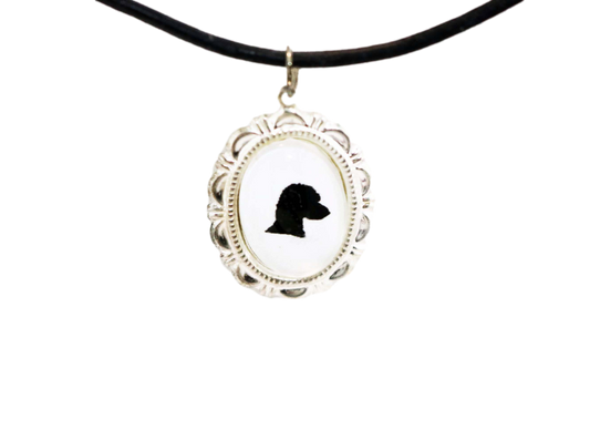 Poodle Head Dog Cameo Necklace Handmade Gifts