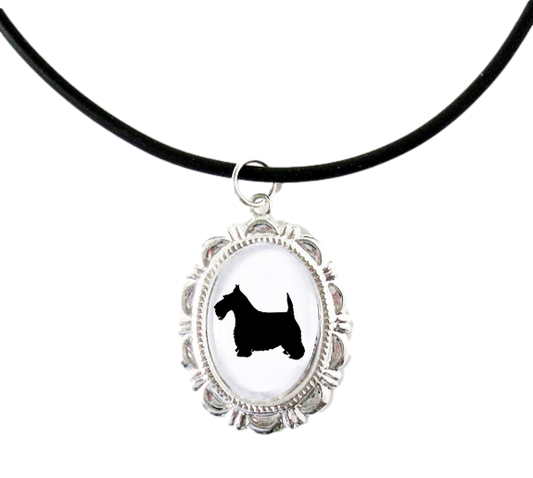 Scottie Dog Cameo Necklace Handmade