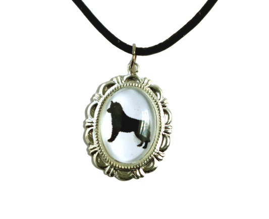 Siberian Husky Dog Cameo Necklace Handmade Gifts