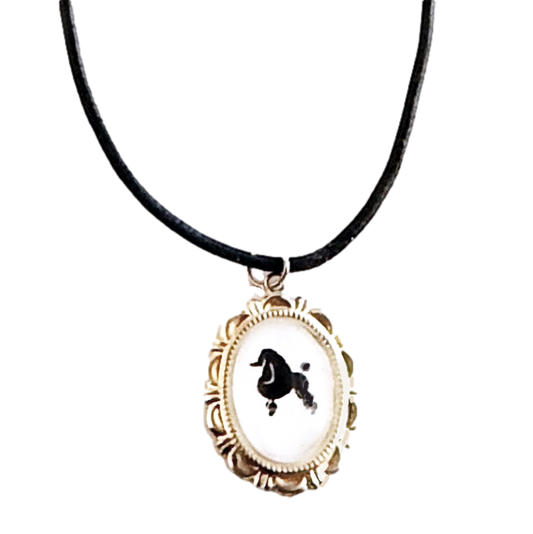 Standard Poodle Dog Cameo Necklace Handmade Gifts