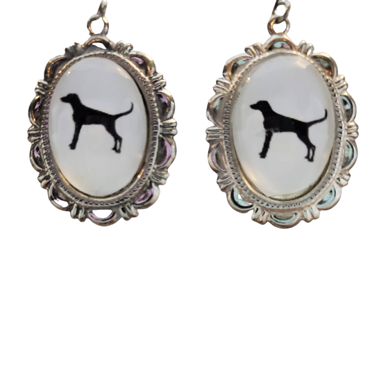 Weimaraner Dog Earrings Cameo Pierced Handmade Gifts