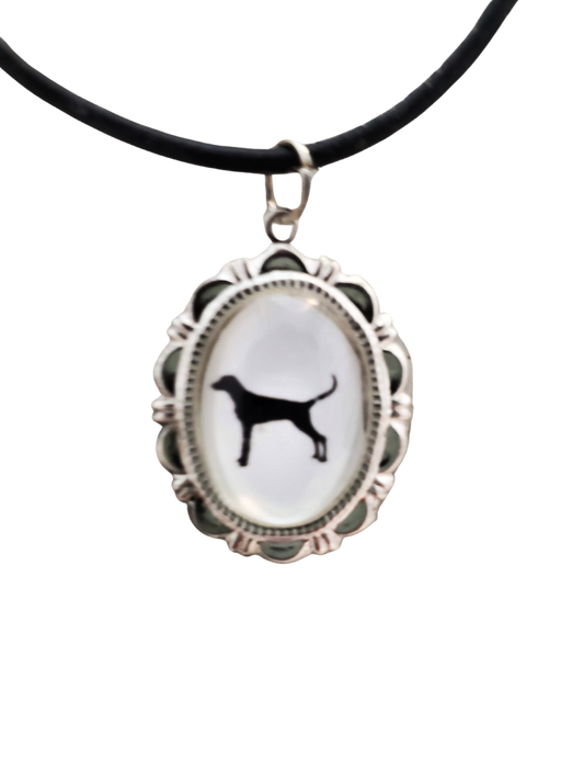 Weimaraner Dog Cameo Necklace Handmade