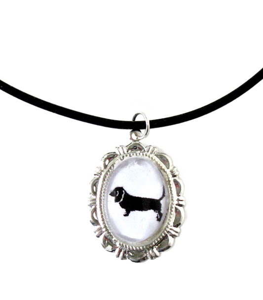 Basset Hound Dog Cameo Necklace Handmade Gifts