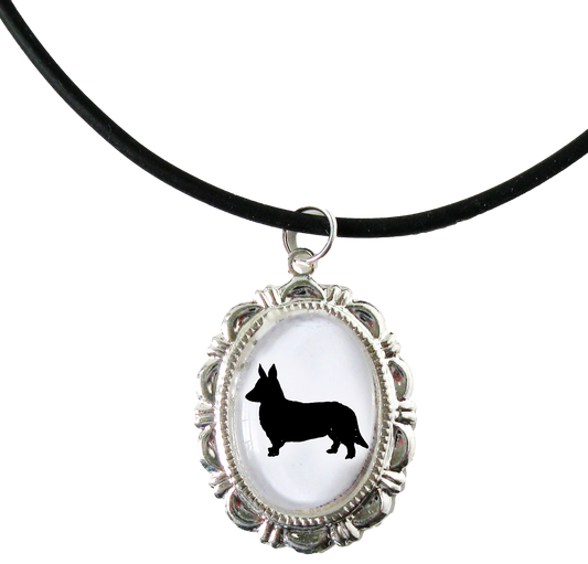 Cardigan Welsh Corgi Dog Cameo Necklace Handmade Gifts