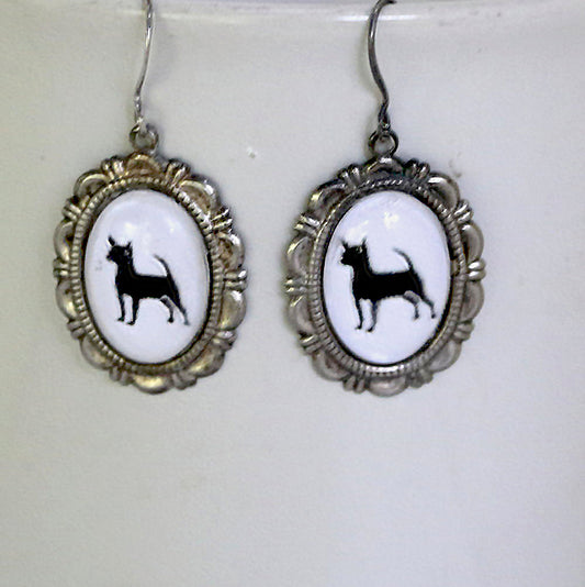Chihuahua Earrings Cameo Pierced Handmade Gifts