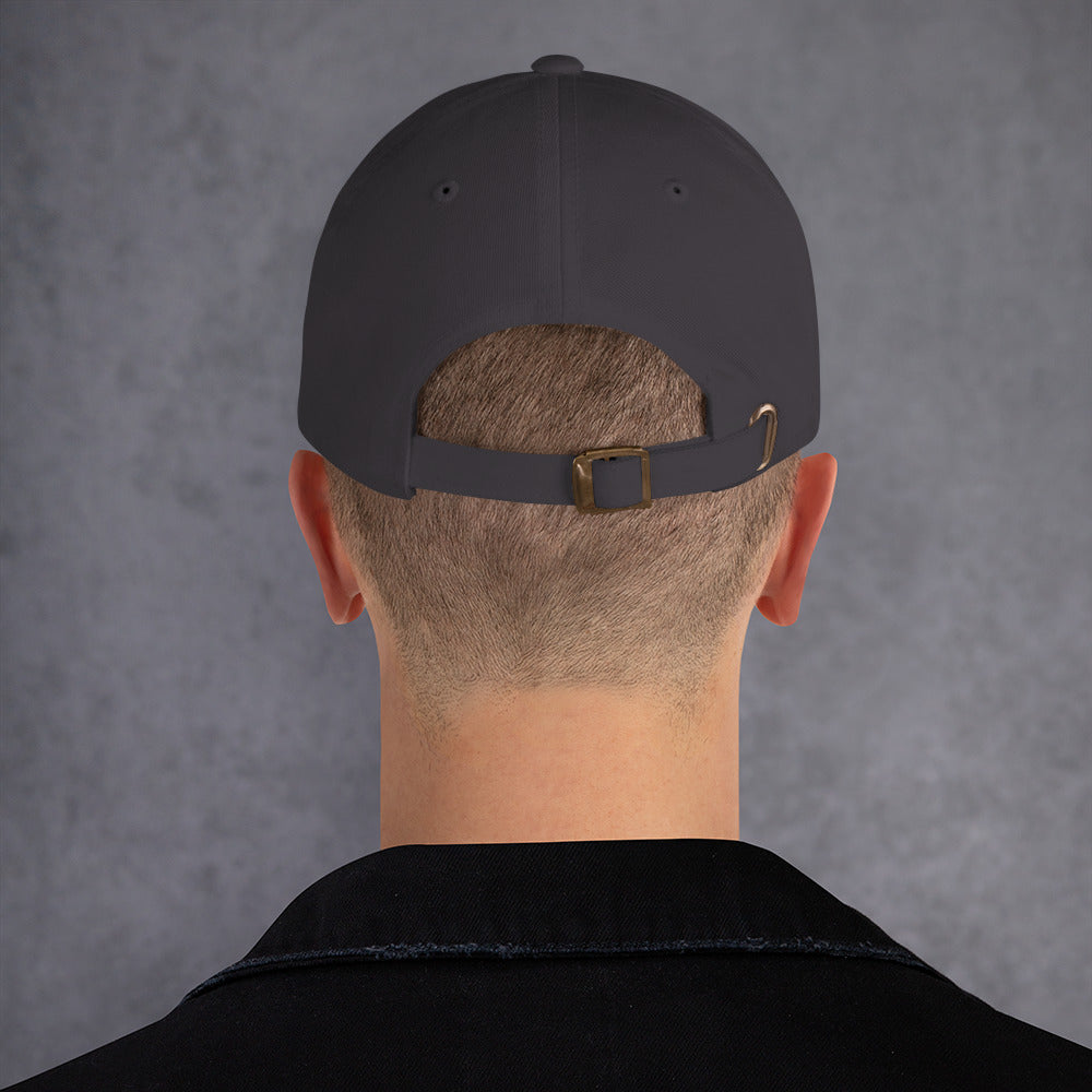 Mixed Breed Dog 1 Long Hair Ball Cap Embroidered White Silhouette