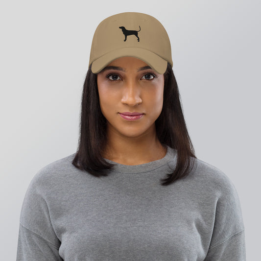 Black and Tan Coonhound Dog Ball Cap Embroidered Unisex
