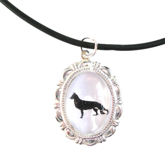 German Shepherd Dog Cameo Necklace Handmade Gifts