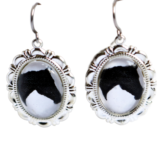 Horse Head Earrings Cameo Pierced Handmade Gifts
