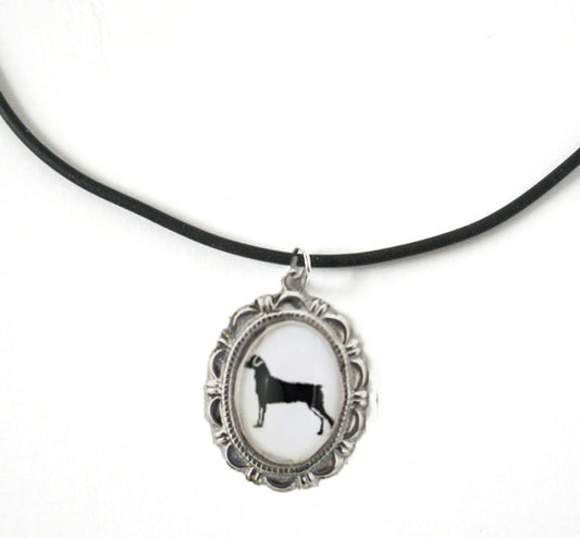 Rottweiler Dog Cameo Necklace Handmade Gifts