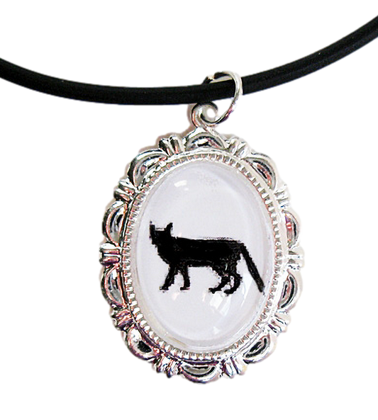 Cat Short Hair Cameo Necklace Handmade Gifts